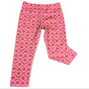 Pink Aztec Workout Spandex Crop Leggings Small